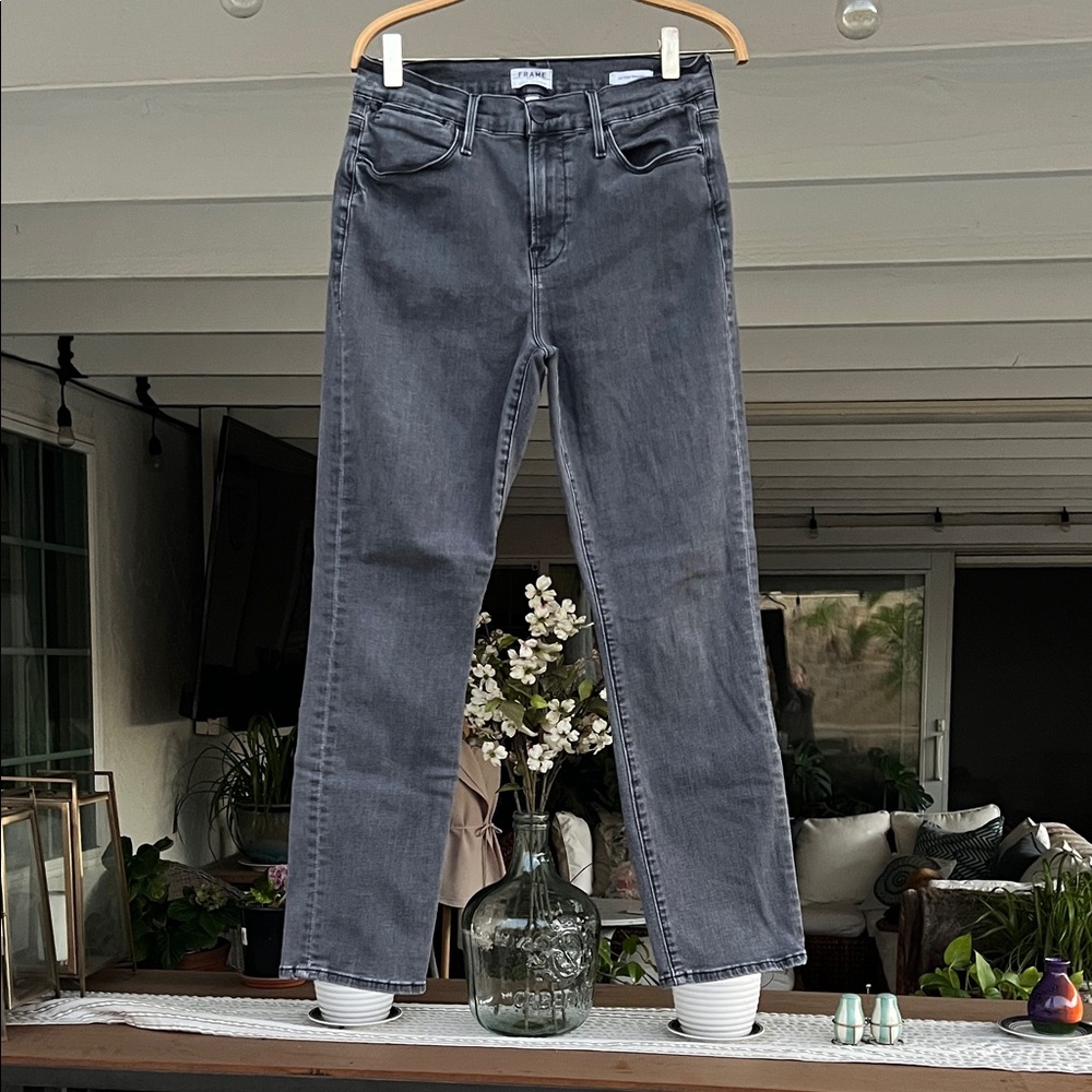 Frame Denim Charcoal Le High Straight Jeans Size 28